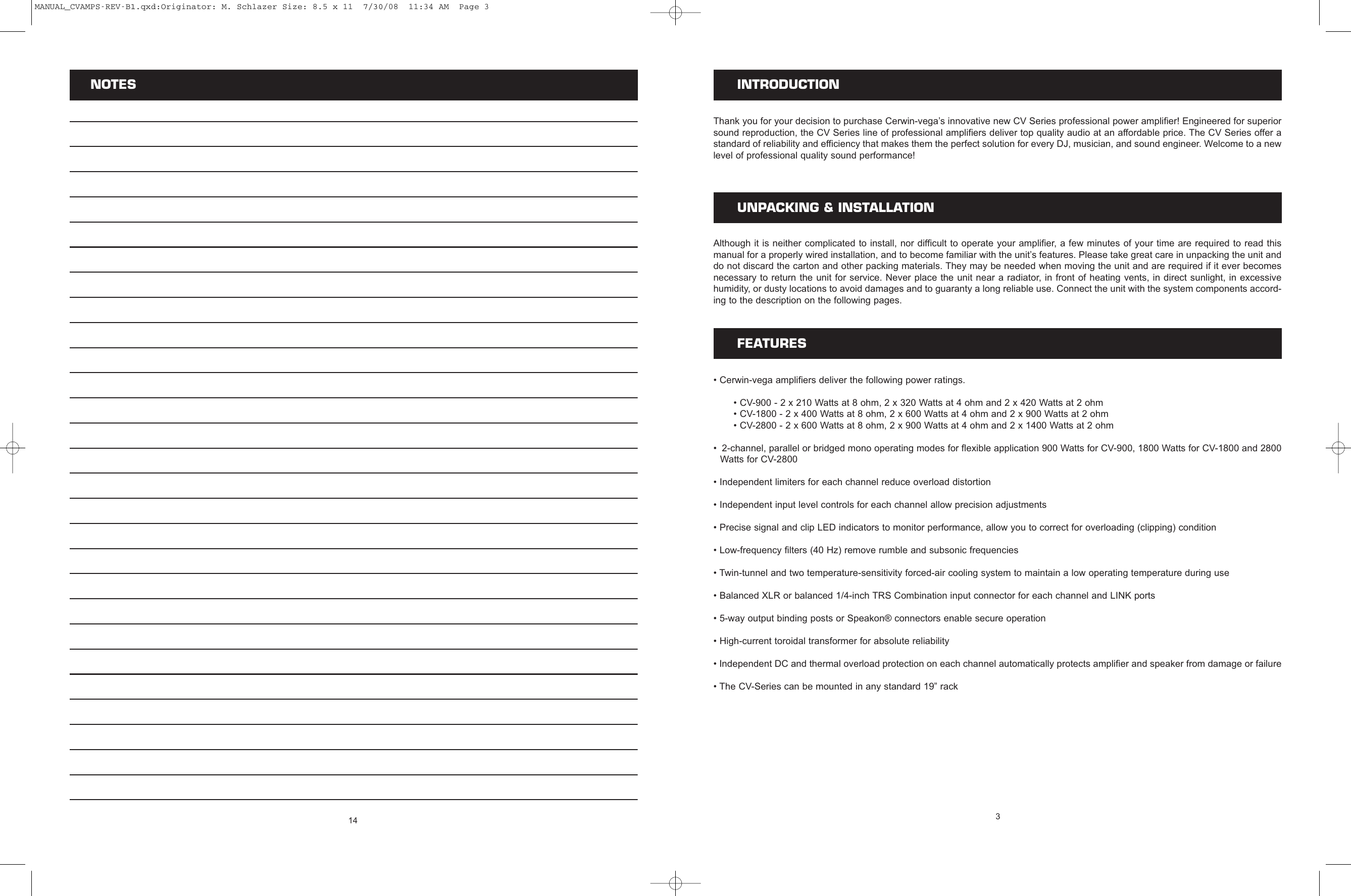 Page 3 of 8 - Cerwin-Vega Cerwin-Vega-Cv-1800-Users-Manual- Originator  Cerwin-vega-cv-1800-users-manual