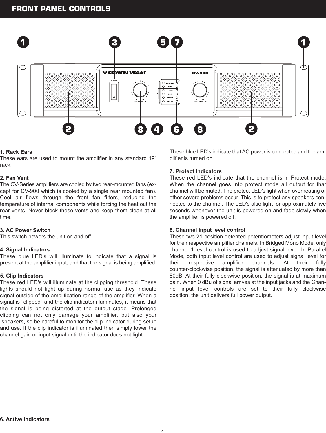 Page 4 of 11 - Cerwin-Vega Cerwin-Vega-Cv-1800-Users-Manual-  Cerwin-vega-cv-1800-users-manual