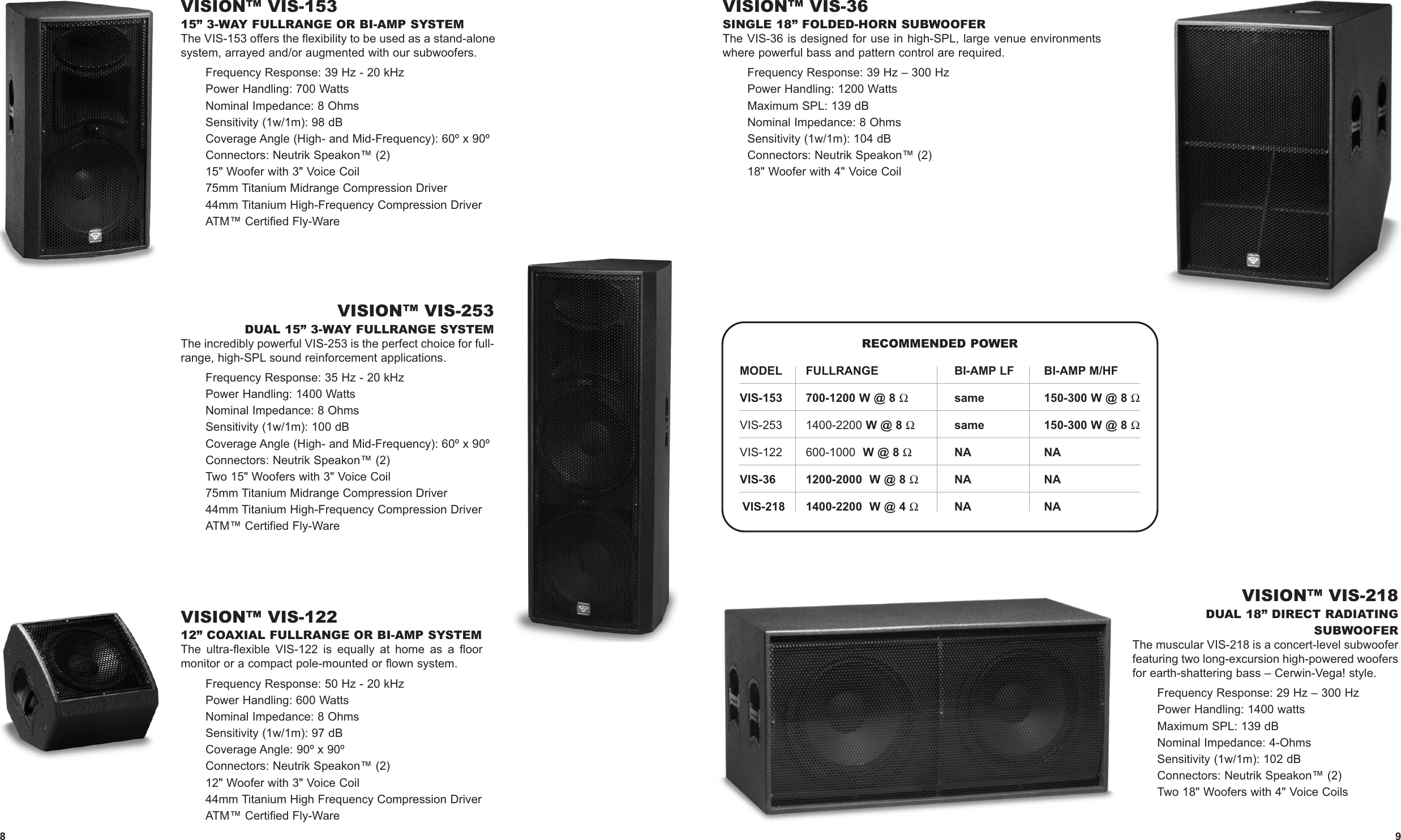 Page 5 of 8 - Cerwin-Vega Cerwin-Vega-Vis-122-Users-Manual- VISION Manual Cerwin-vega-vis-122-users-manual
