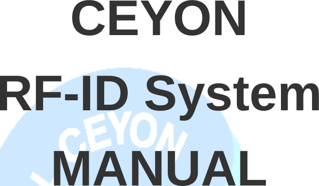   CEYON         RF-ID System   MANUAL               