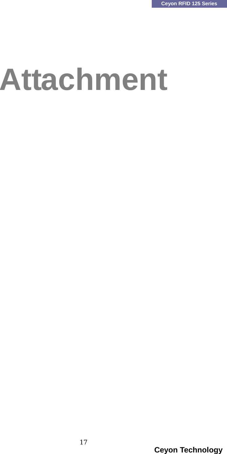    Ceyon RFID 125 Series Attachment                                                                    Ceyon Technology 17  