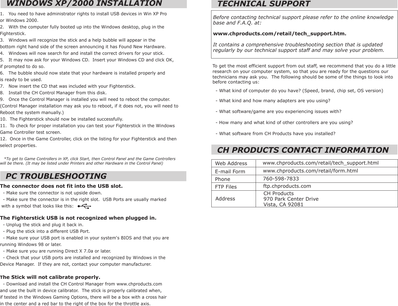 Page 2 of 2 - Ch-Products Ch-Products-Fighterstick-Joystick-200571-Users-Manual- FighterstickUSB-pg1,4  Ch-products-fighterstick-joystick-200571-users-manual