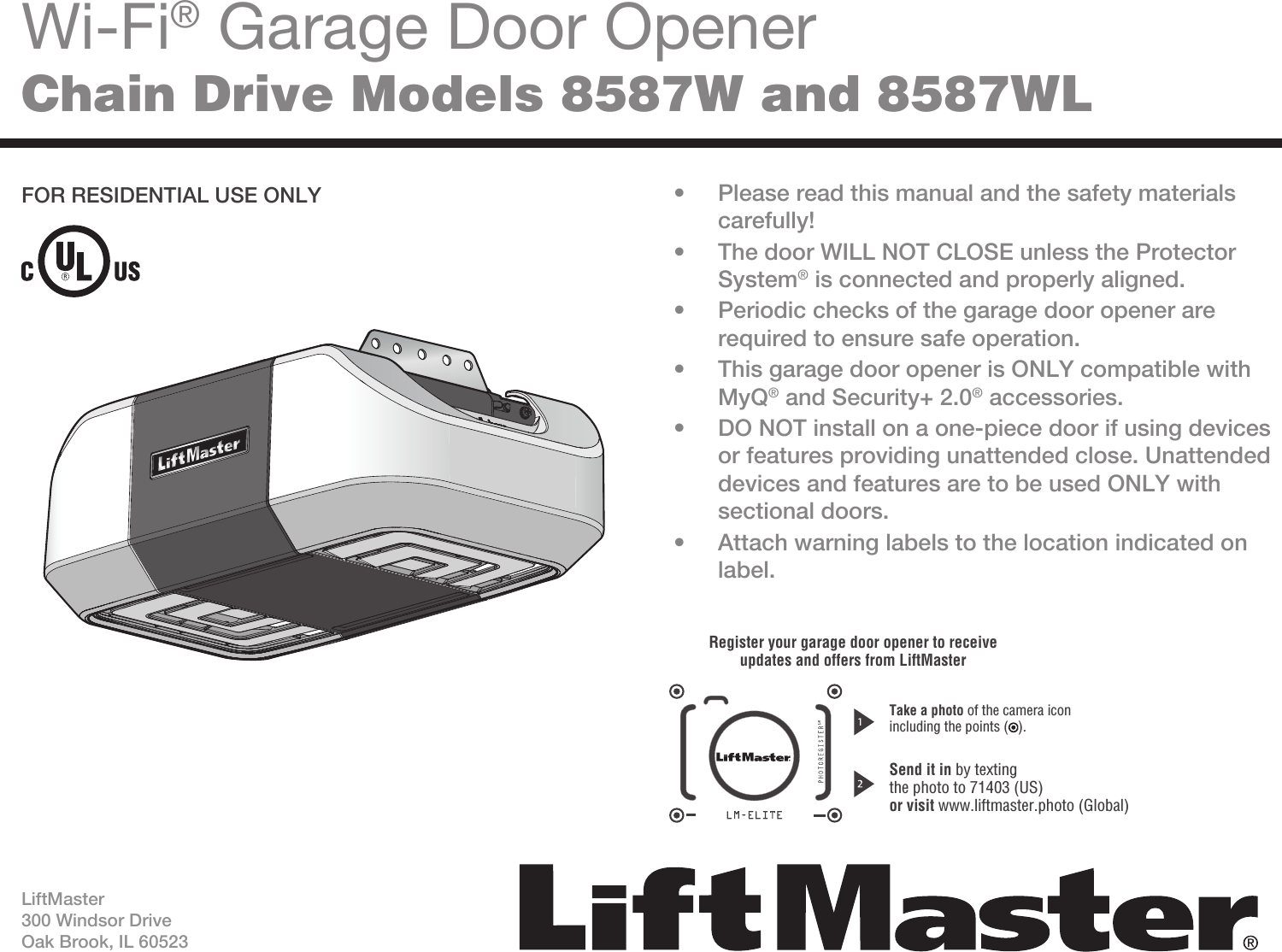 Chamberlain Group The 1d8088 1 Myq Garage Door Controller User