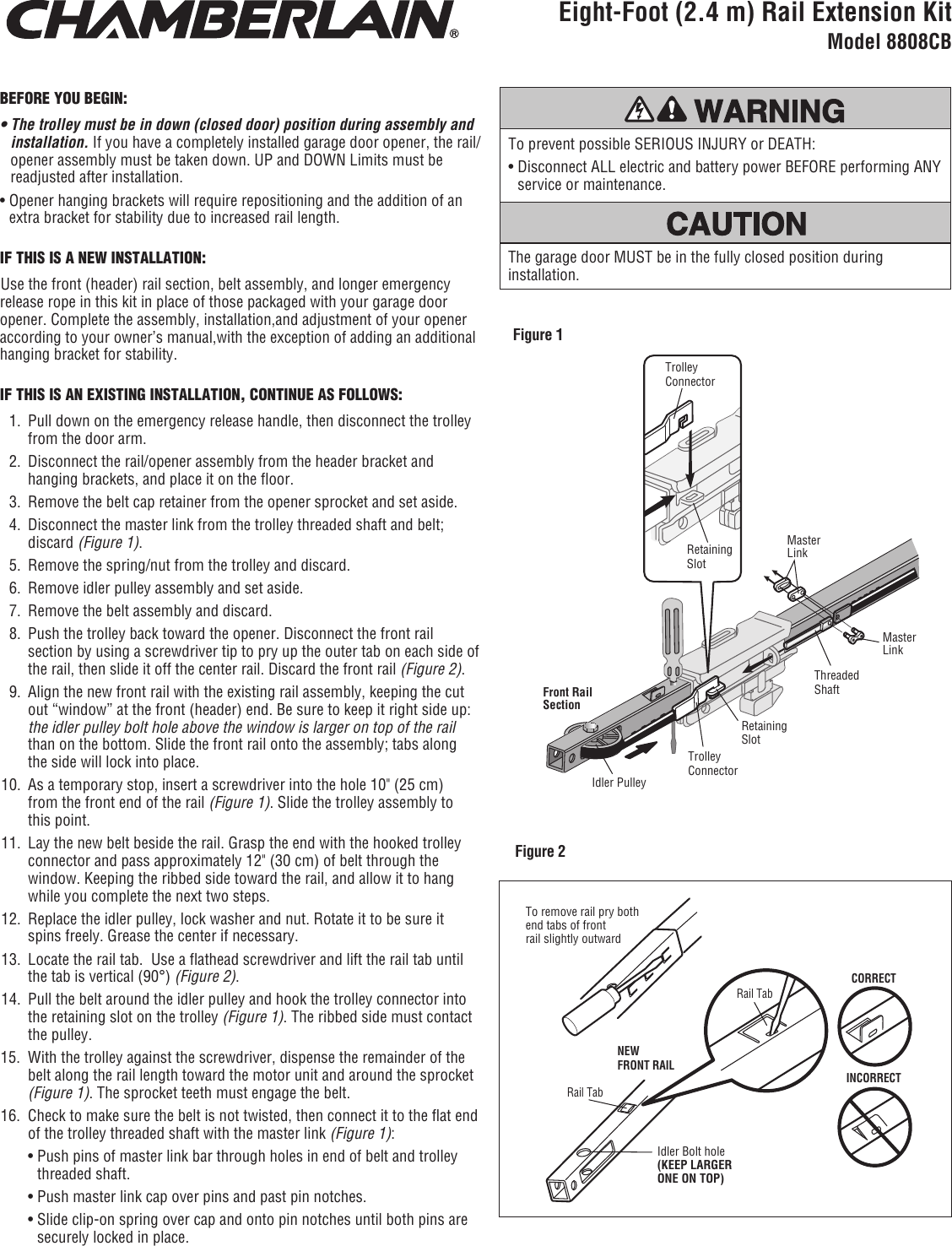 chamberlain extension kit installation