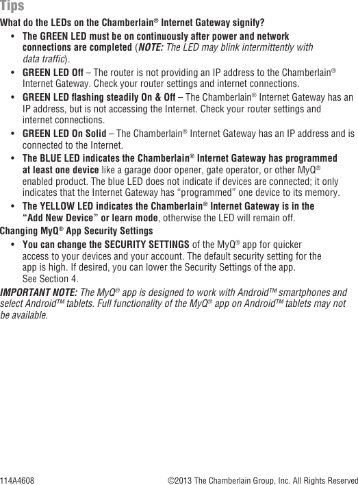 Page 8 of 8 - Chamberlain Chamberlain-Cigbu-Users-Guide-Users-Manual- Internet Gateway User's Guide Chamberlain-cigbu-users-guide-users-manual