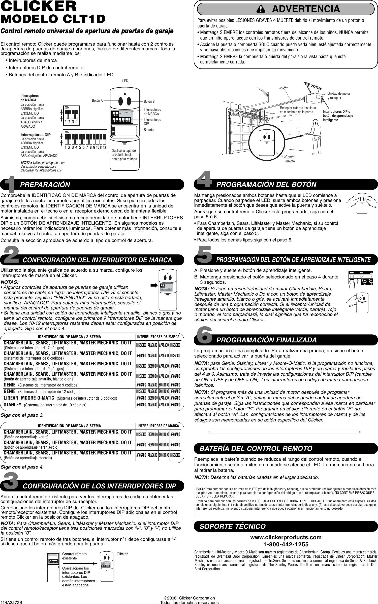 Chamberlain Clt1d Clicker Universal Garage Door Opener Remote Control