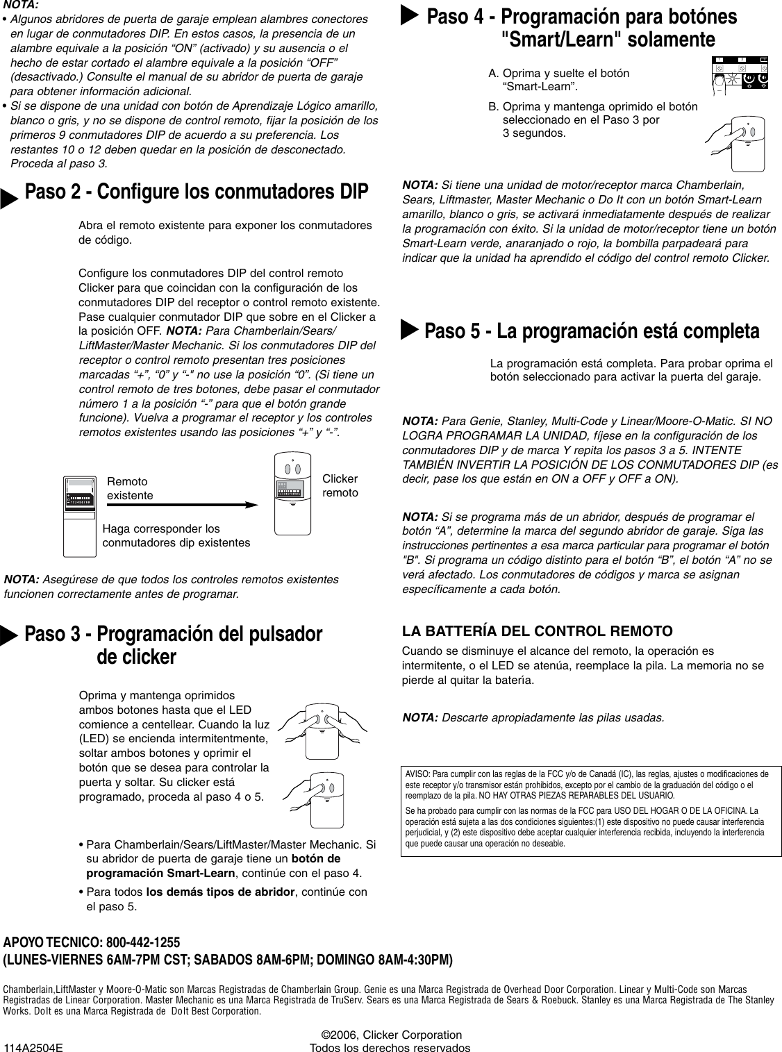 Page 4 of 4 - Chamberlain Chamberlain-Clt1-Users-Manual- CMB DOM CLICKER UNIV TX CLT1  Chamberlain-clt1-users-manual