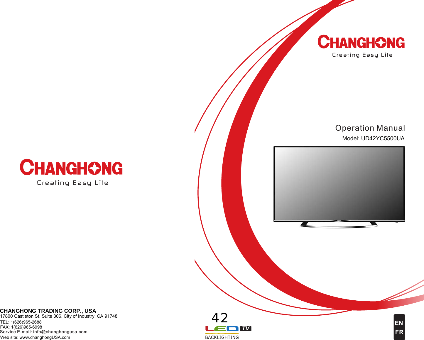 Changhong Electronics UD42YC5500UA-1 LED TV User Manual