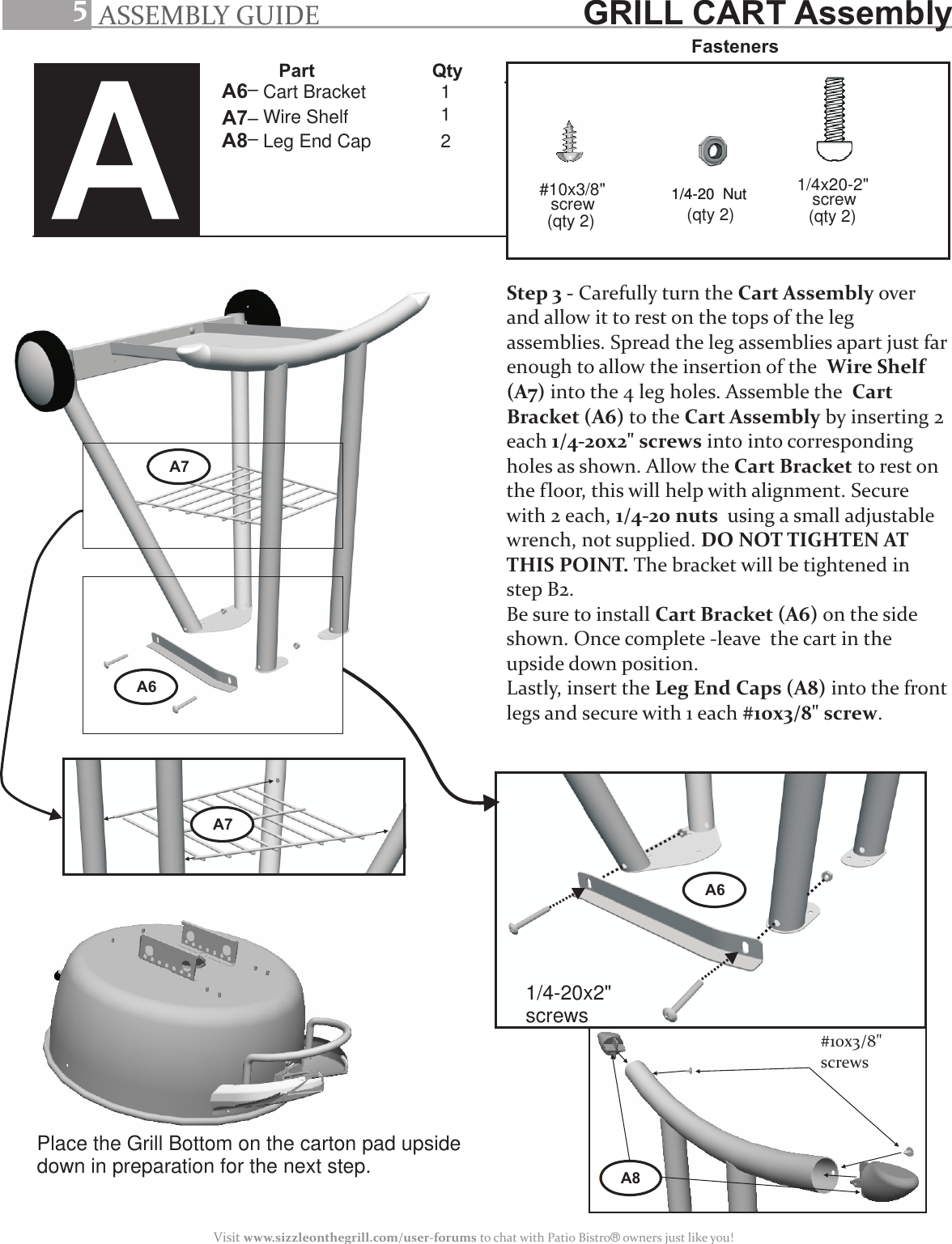 Page 5 of 8 - Char-Broil Char-Broil-Bistro-10601514-Users-Manual- E 42804372_Bistro_Assembly_Guide - English Common  Char-broil-bistro-10601514-users-manual