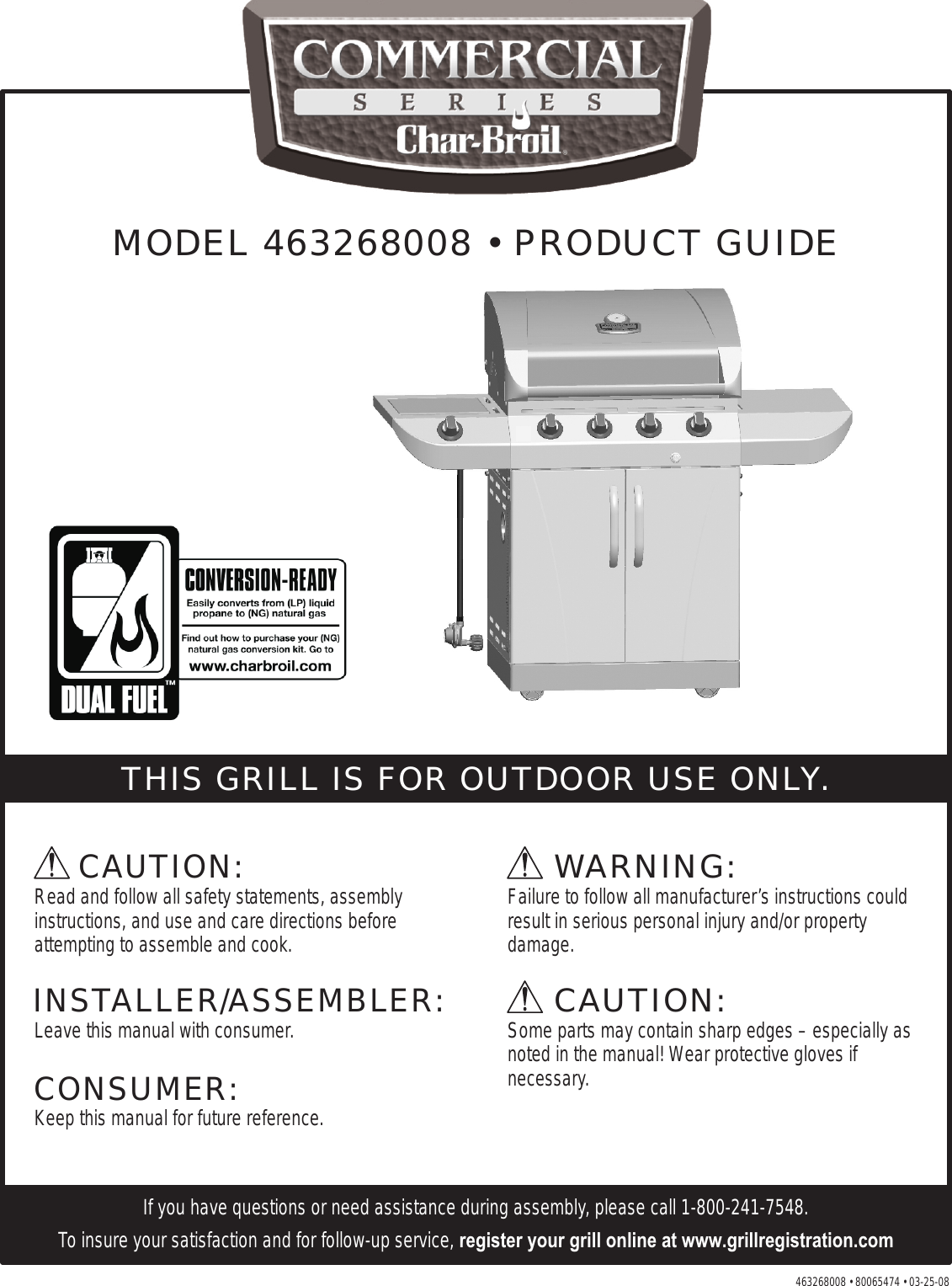 Char Broil Commercial 463268008 Users Manual