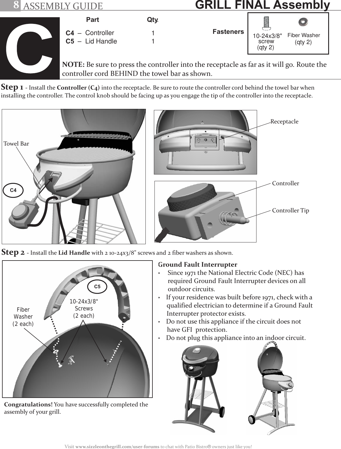 Char Broil Patio Bistro 08601559 16 Users Manual E