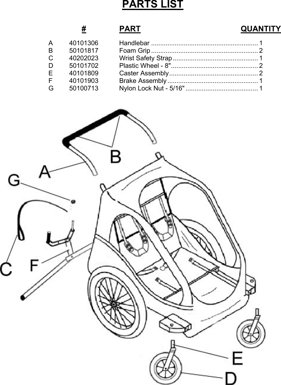 Page 2 of 4 - Chariot-Carriers Chariot-Carriers-51100605-Users-Manual 51100605 Stroller Kit 2.0 Classic