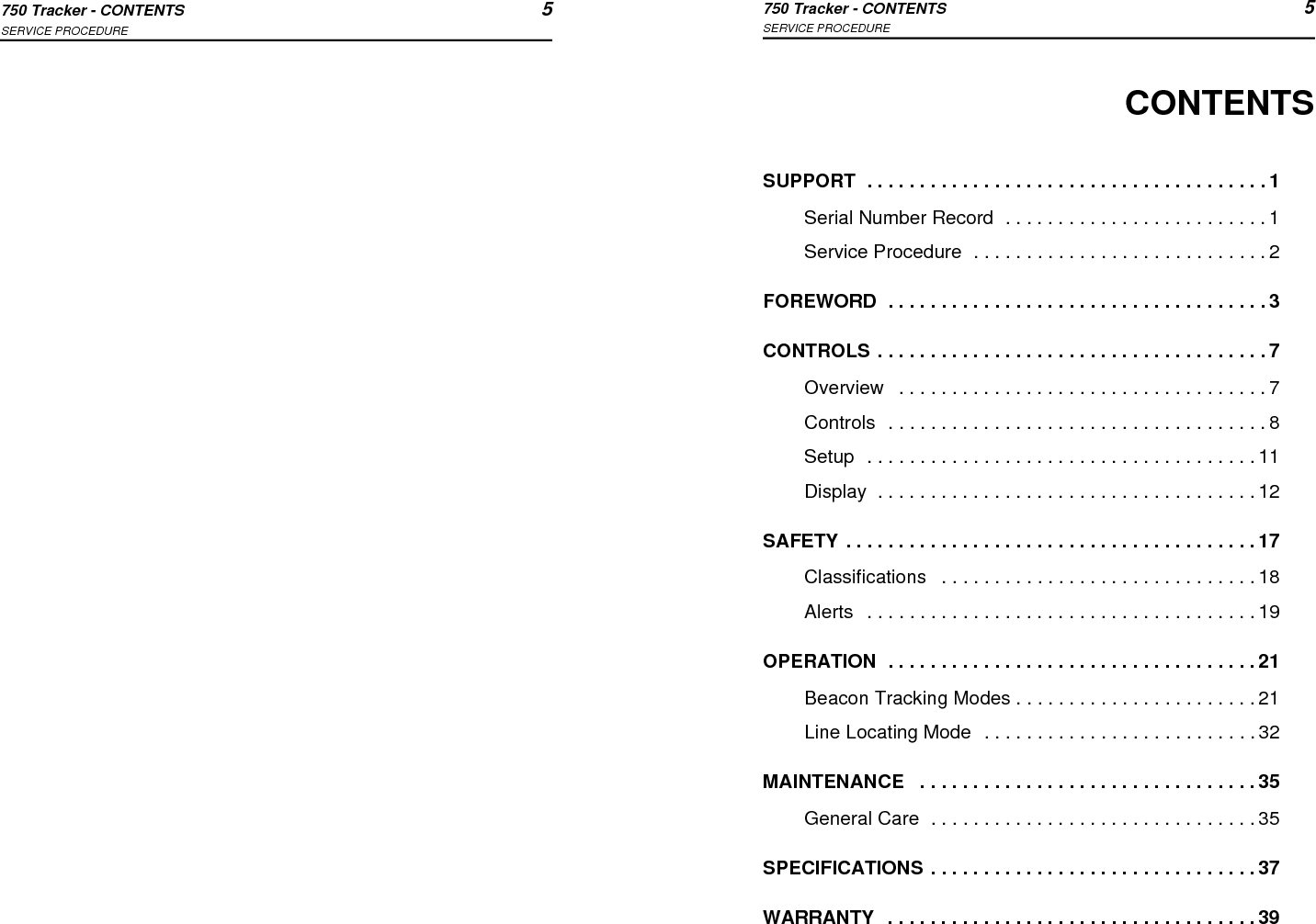 6750 Tracker - CONTENTSSERVICE PROCEDURE 6750 Tracker - CONTENTSSERVICE PROCEDURE