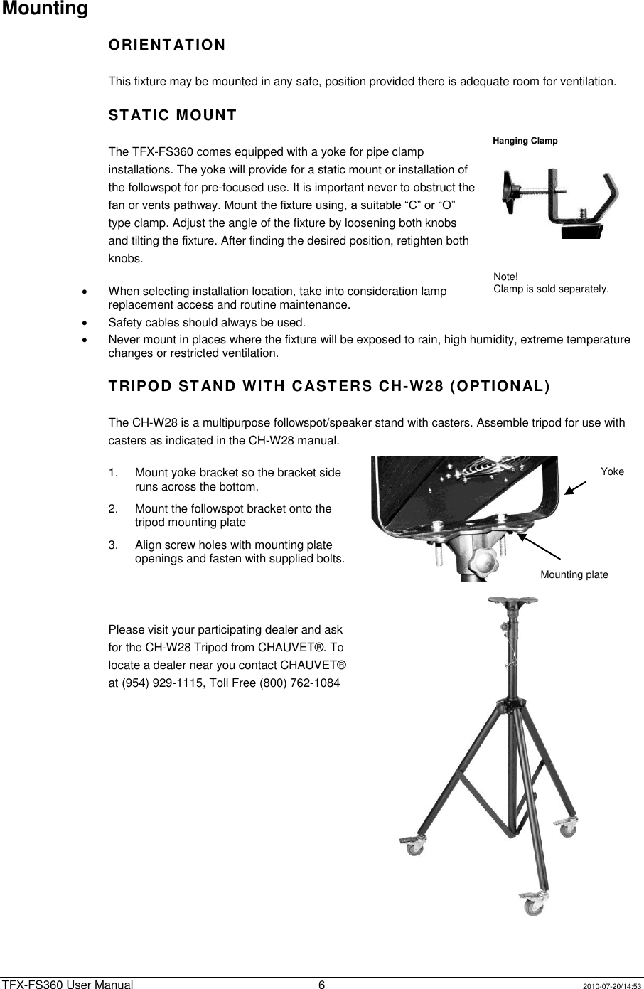 Page 6 of 12 - Chauvet Chauvet-Tfx-Fs360-Users-Manual-  Chauvet-tfx-fs360-users-manual