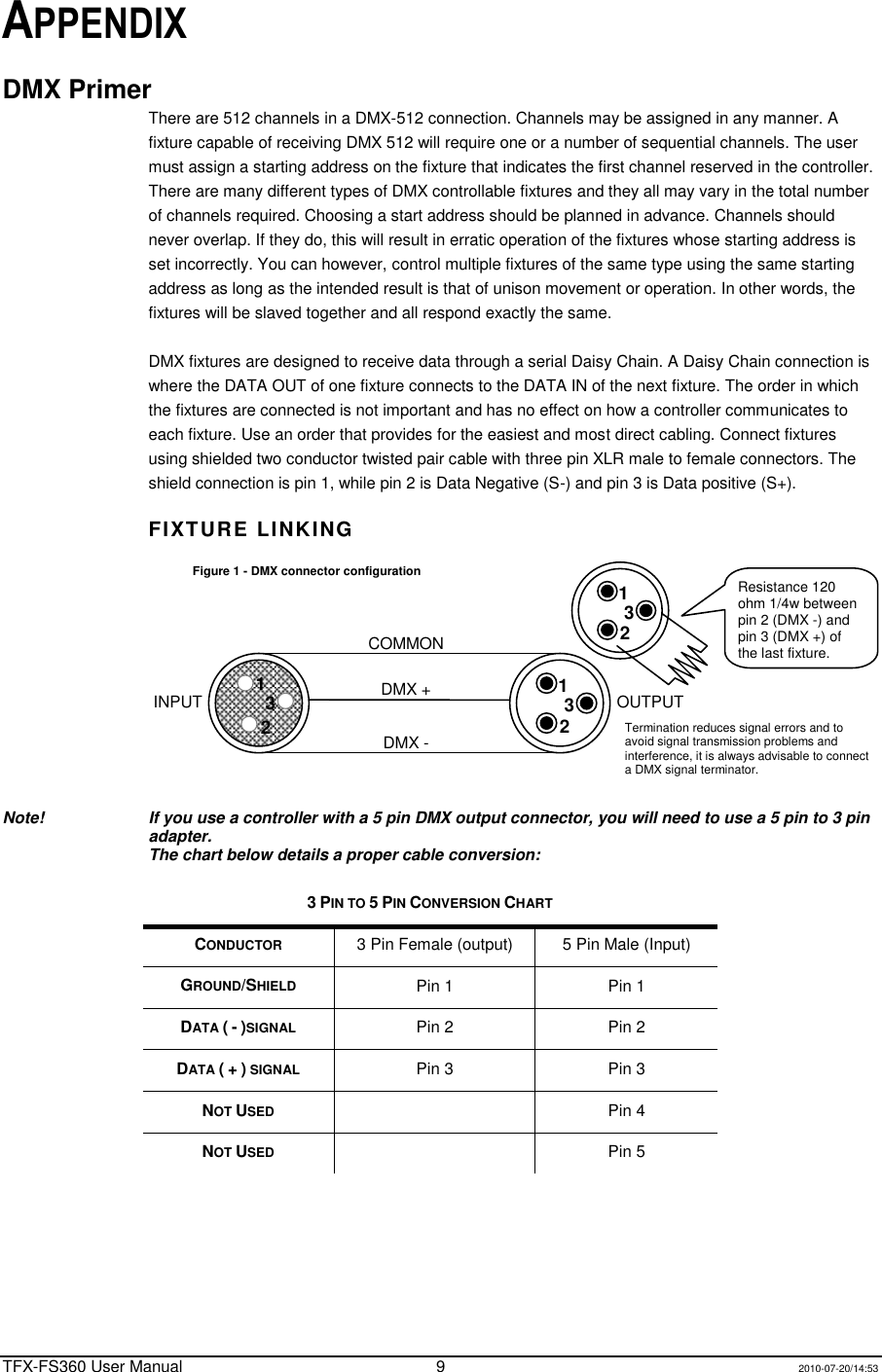 Page 9 of 12 - Chauvet Chauvet-Tfx-Fs360-Users-Manual-  Chauvet-tfx-fs360-users-manual