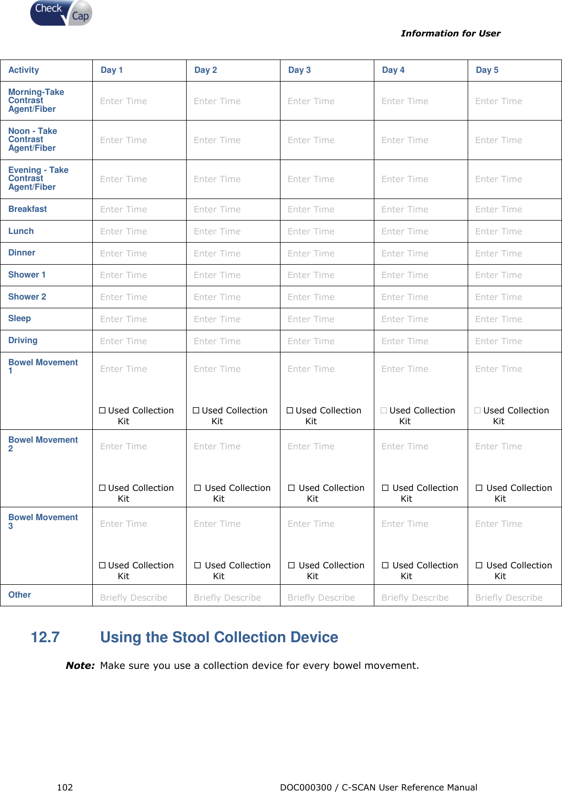 Page 102 of Check Cap CAP10007506 C-Scan Cap transceiver User Manual Title