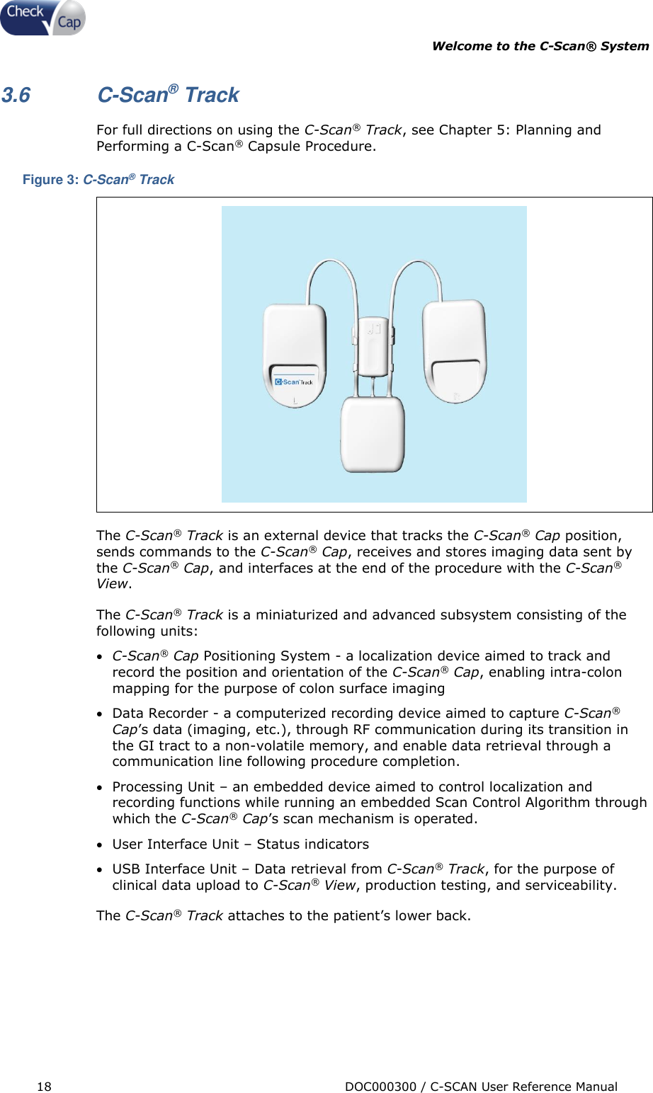 Page 18 of Check Cap CAP10007506 C-Scan Cap transceiver User Manual Title