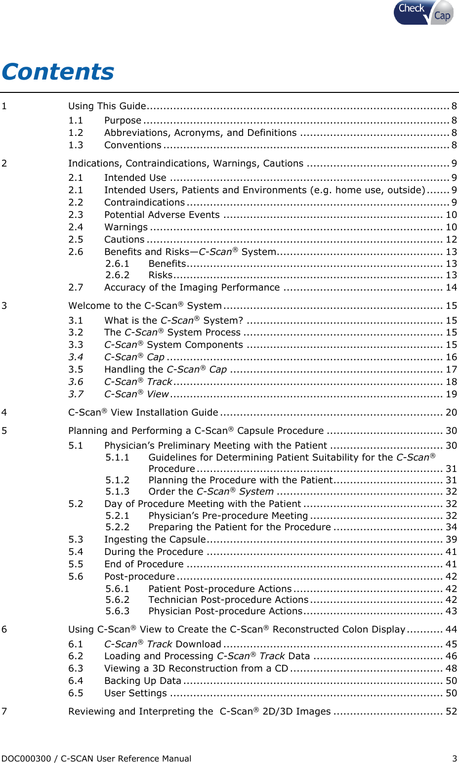 Page 3 of Check Cap CAP10007506 C-Scan Cap transceiver User Manual Title