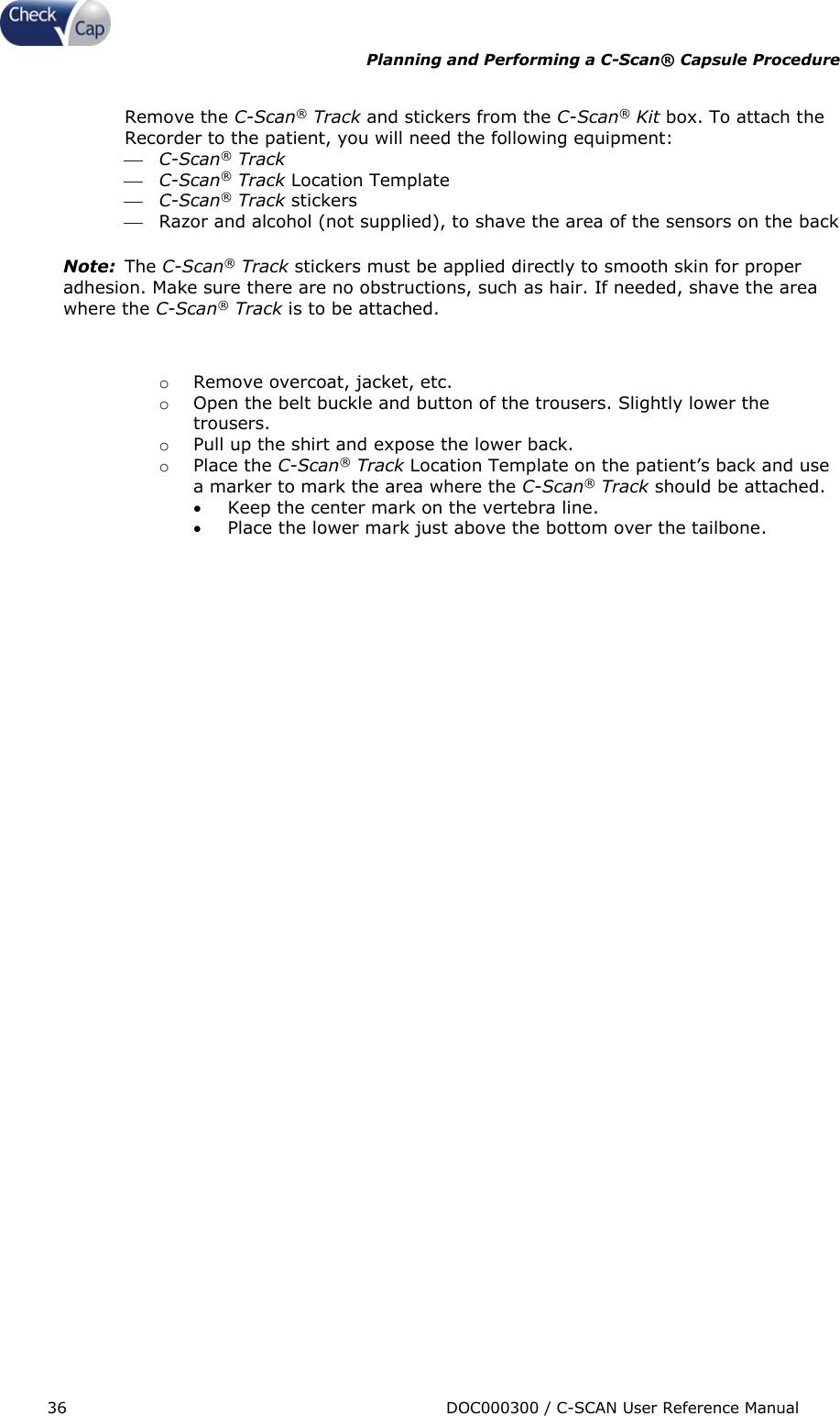 Page 36 of Check Cap CAP10007506 C-Scan Cap transceiver User Manual Title