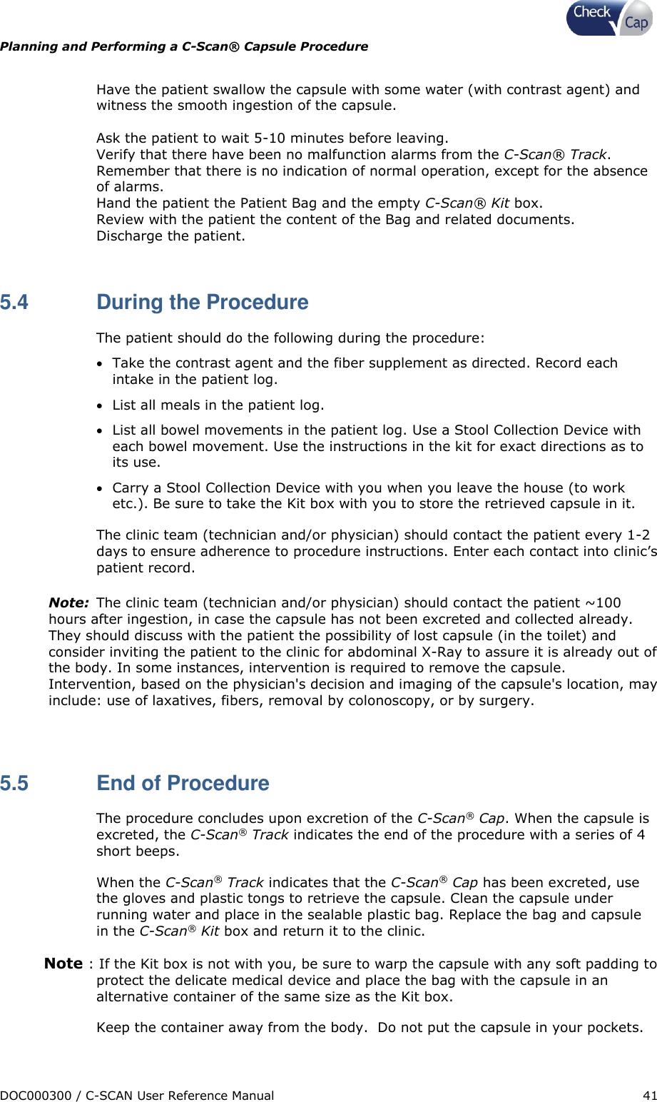 Page 41 of Check Cap CAP10007506 C-Scan Cap transceiver User Manual Title