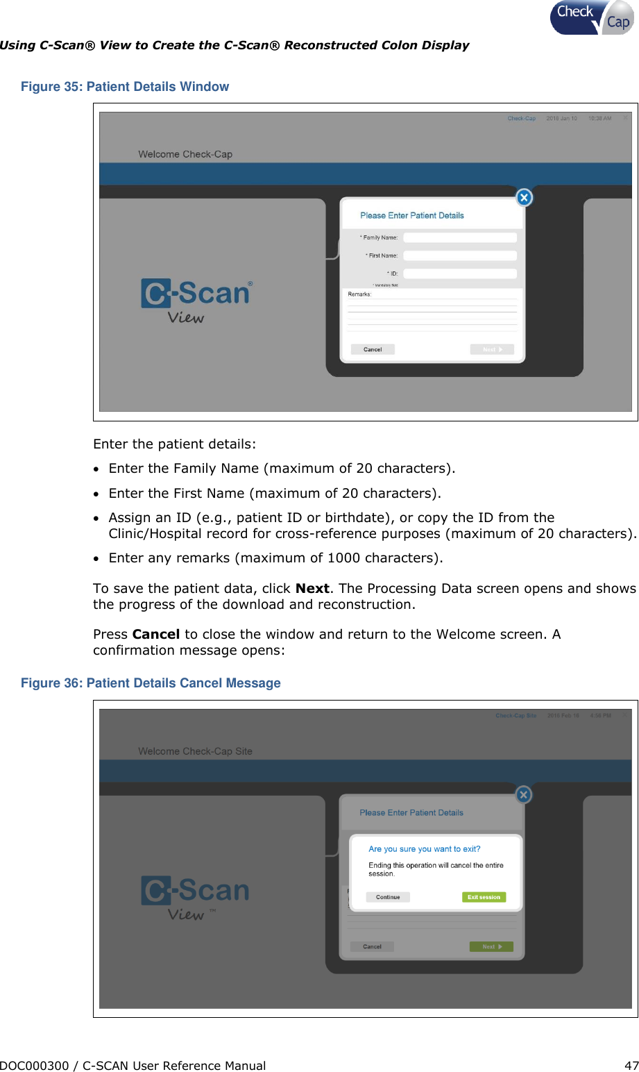 Page 47 of Check Cap CAP10007506 C-Scan Cap transceiver User Manual Title