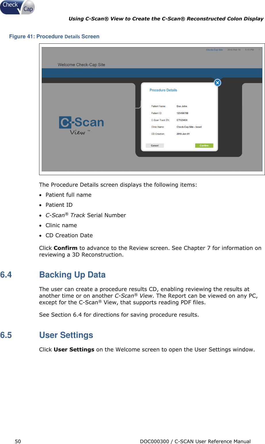 Page 50 of Check Cap CAP10007506 C-Scan Cap transceiver User Manual Title