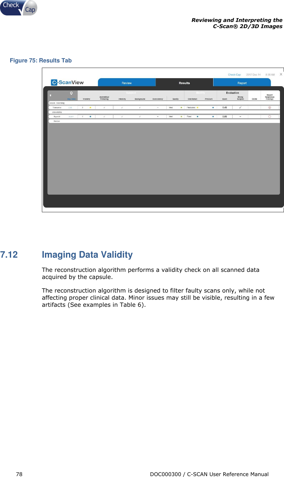 Page 78 of Check Cap CAP10007506 C-Scan Cap transceiver User Manual Title