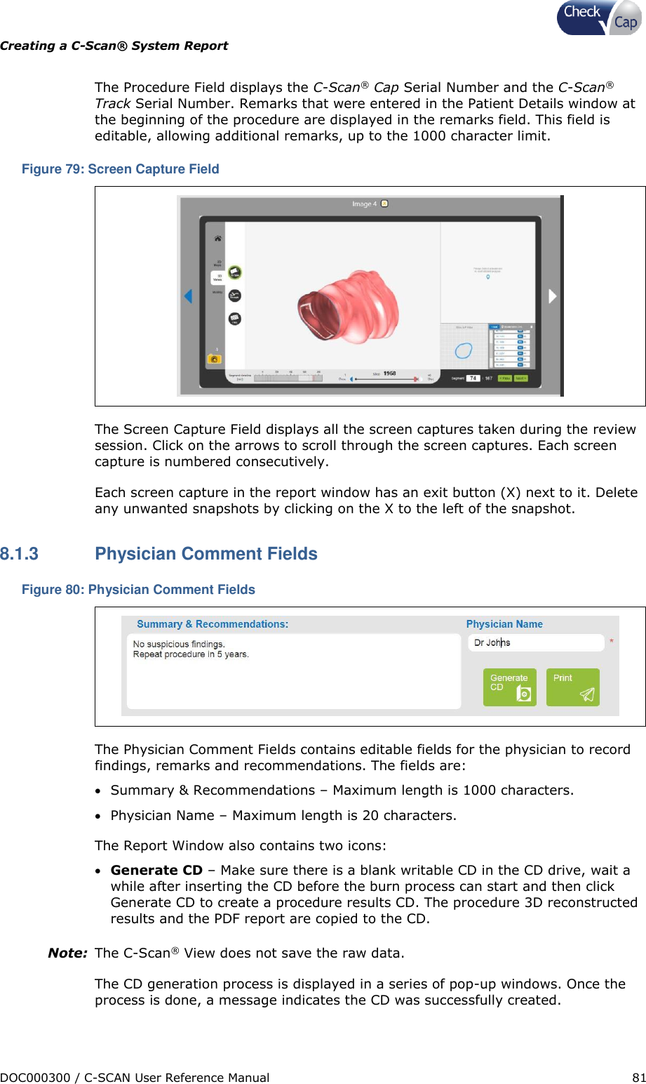 Page 81 of Check Cap CAP10007506 C-Scan Cap transceiver User Manual Title