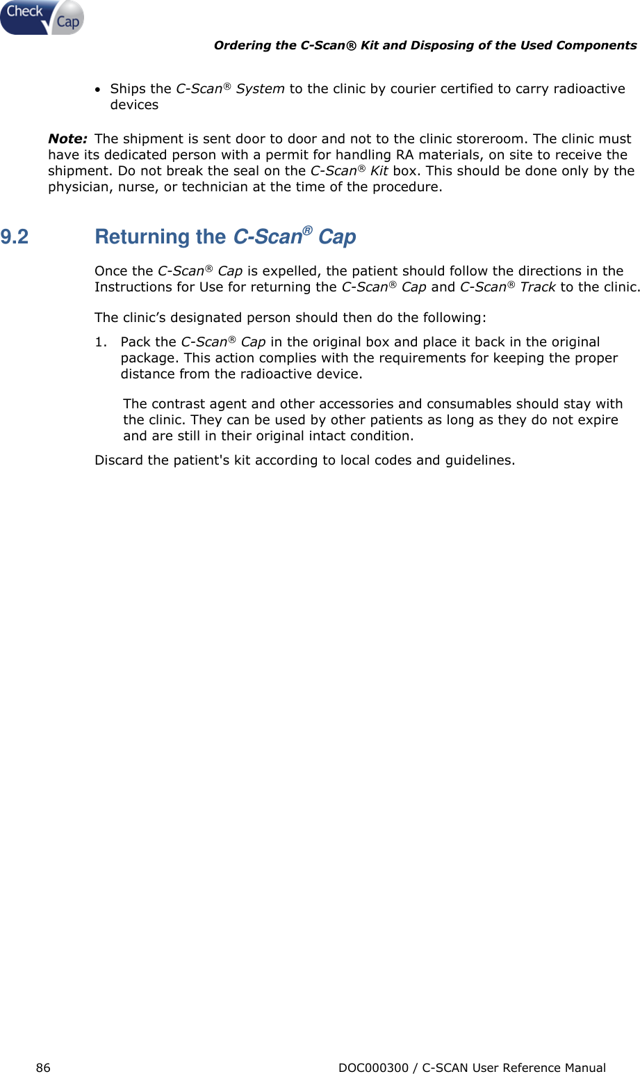 Page 86 of Check Cap CAP10007506 C-Scan Cap transceiver User Manual Title