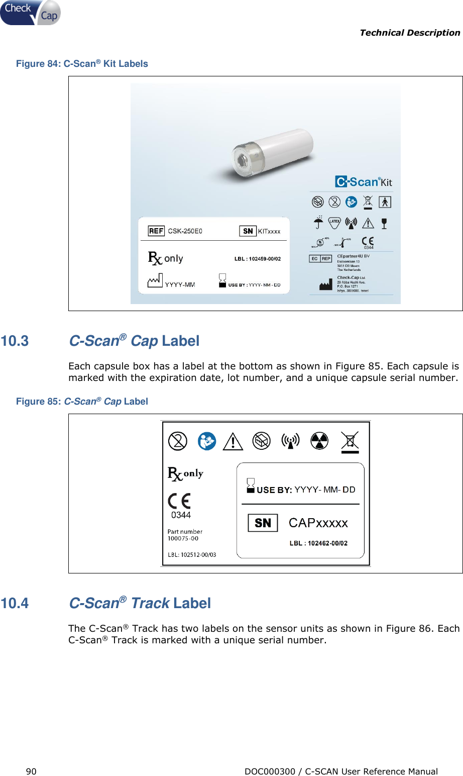Page 90 of Check Cap CAP10007506 C-Scan Cap transceiver User Manual Title