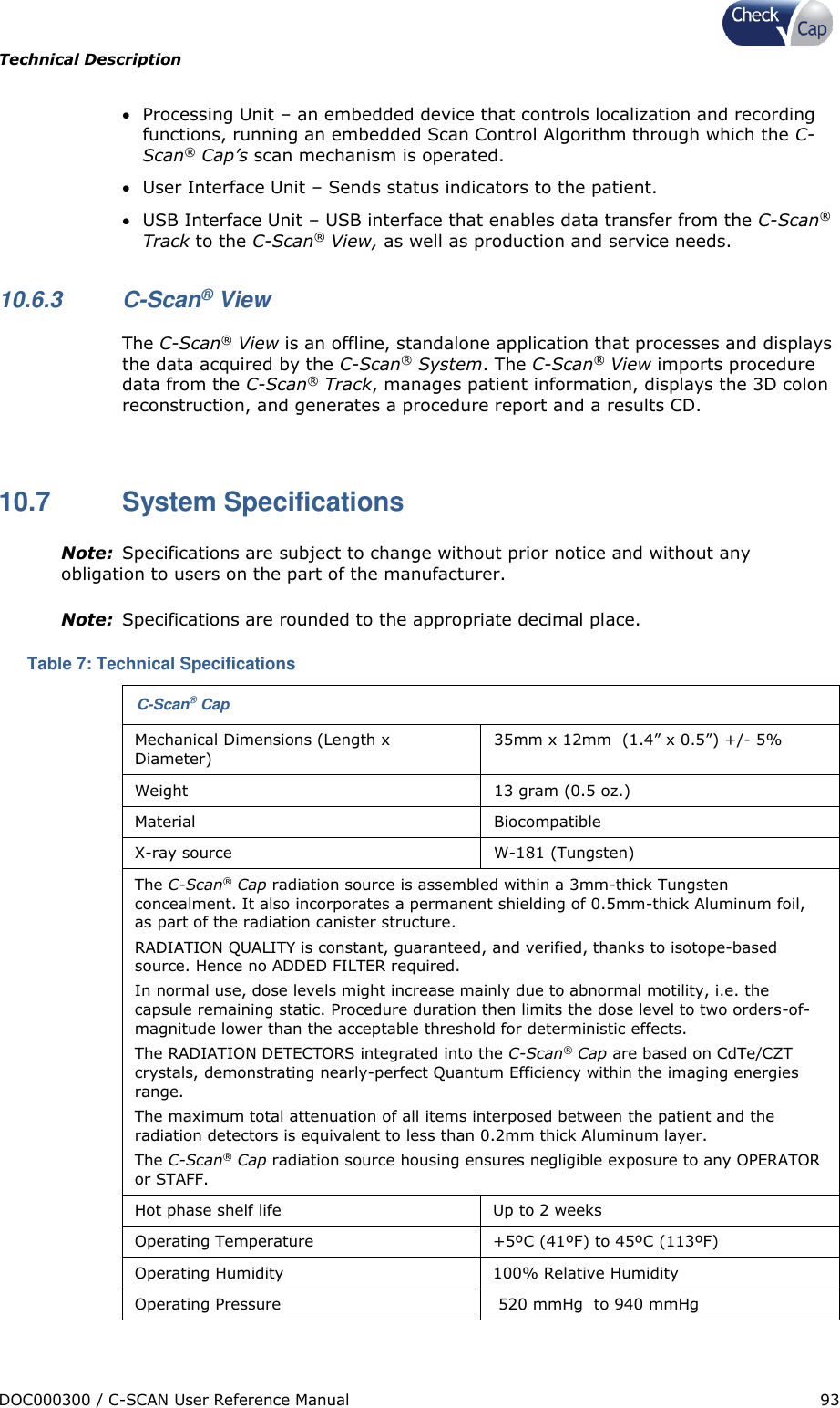 Page 93 of Check Cap CAP10007506 C-Scan Cap transceiver User Manual Title