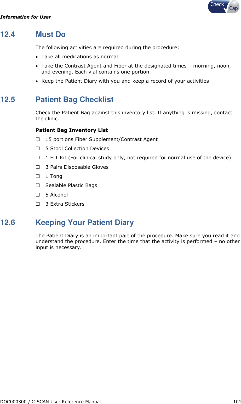 Page 101 of Check Cap TRACK10007605 C-Scan track transceiver User Manual Title