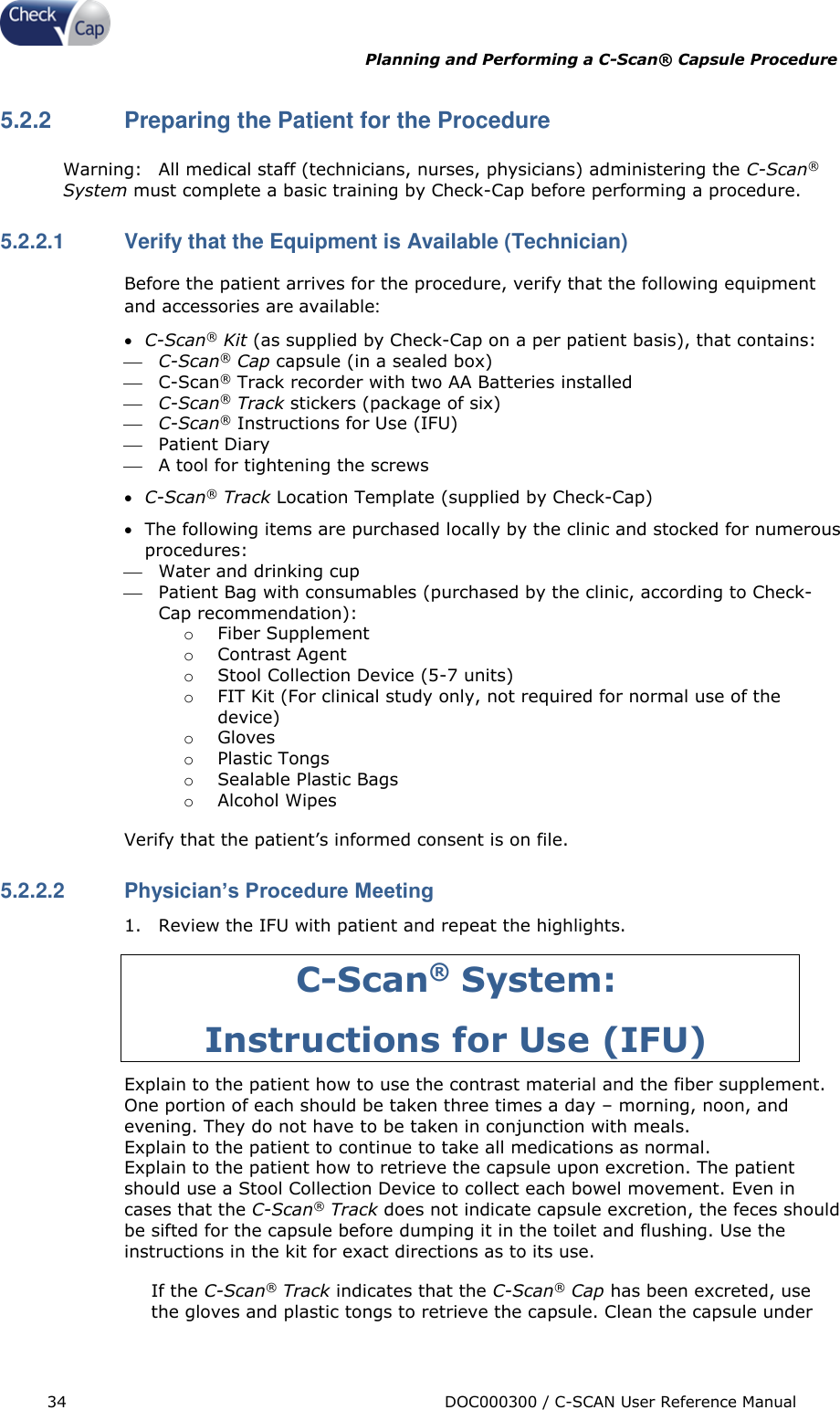 Page 34 of Check Cap TRACK10007605 C-Scan track transceiver User Manual Title