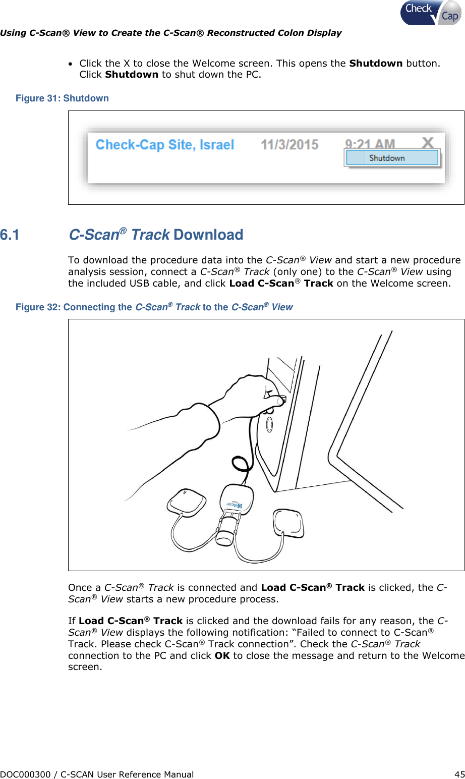 Page 45 of Check Cap TRACK10007605 C-Scan track transceiver User Manual Title