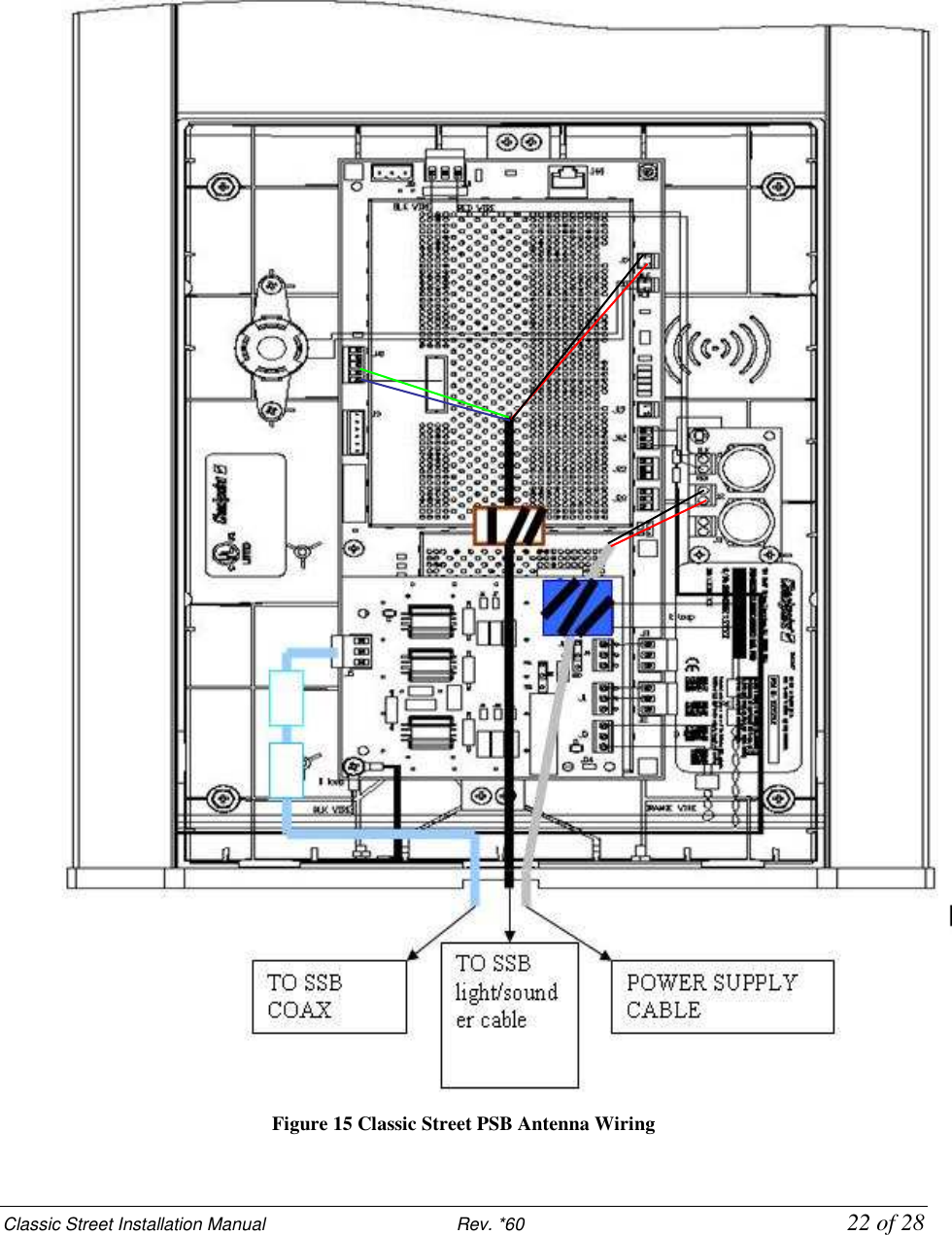 Classic Street Installation Manual                           Rev. *60           22 of 28                                              Figure 15 Classic Street PSB Antenna Wiring  