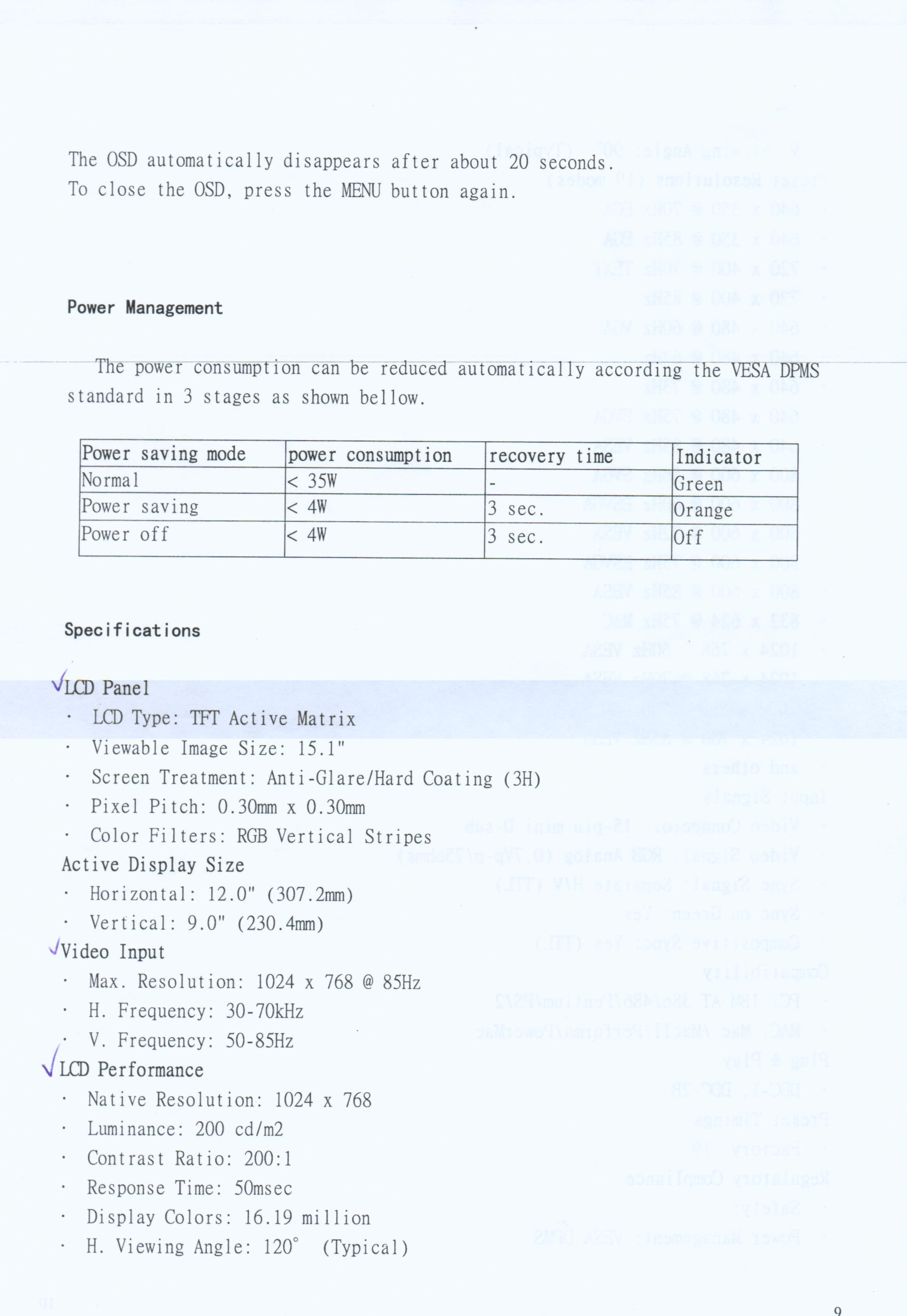 15'' LCD MONITOR User Manual