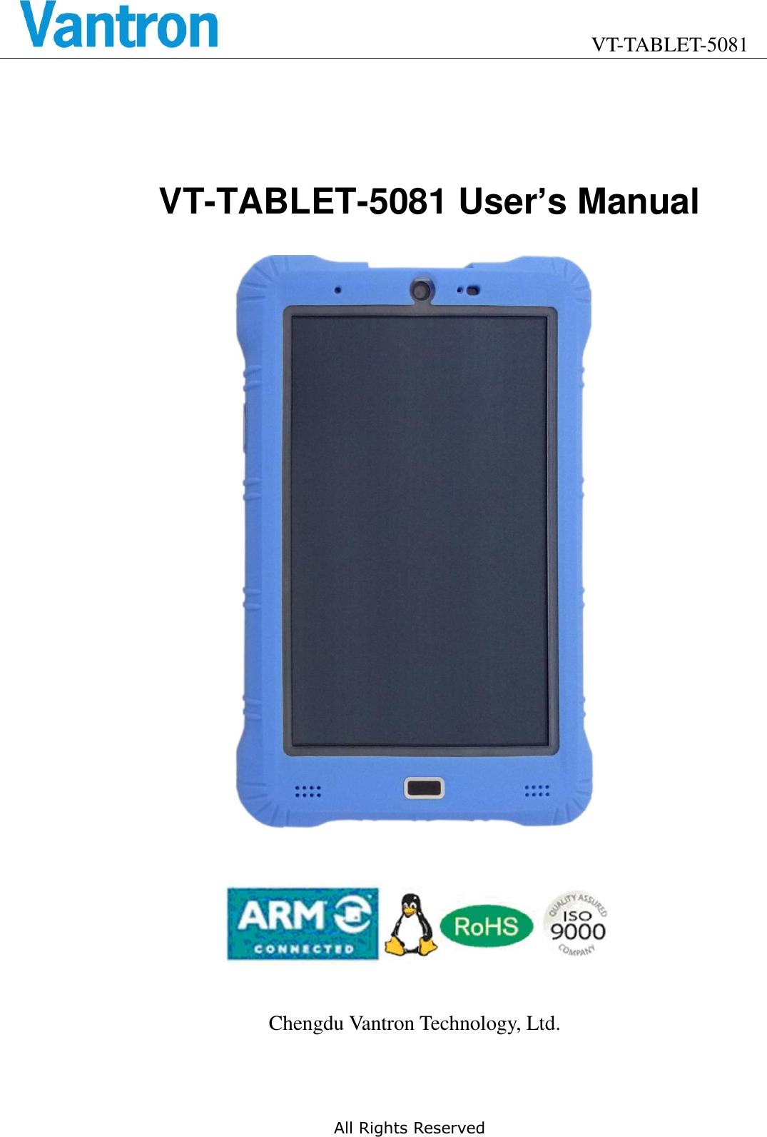 Page 1 of Chengdu Vantron Technology VTTABLET-5081 Tablet Computer User Manual