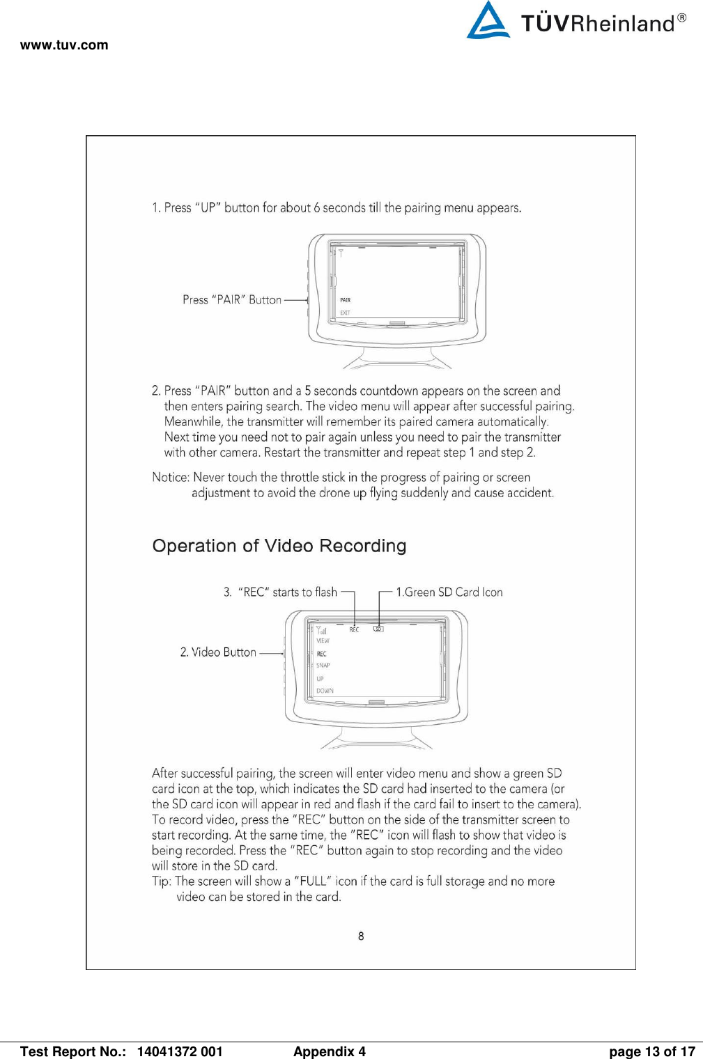 www.tuv.com   Test Report No.:  14041372 001  Appendix 4  page 13 of 17  