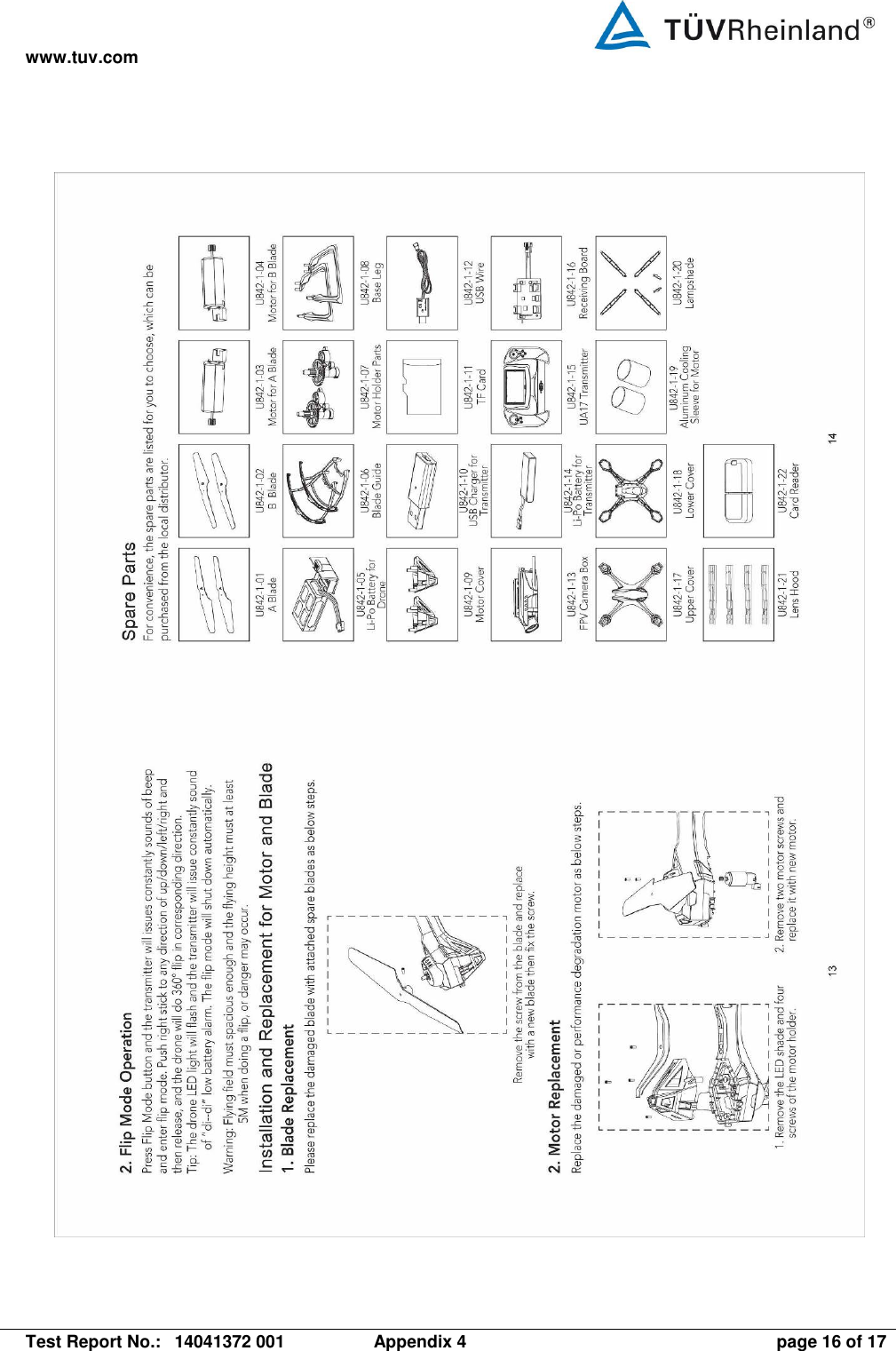 www.tuv.com   Test Report No.:  14041372 001  Appendix 4  page 16 of 17  