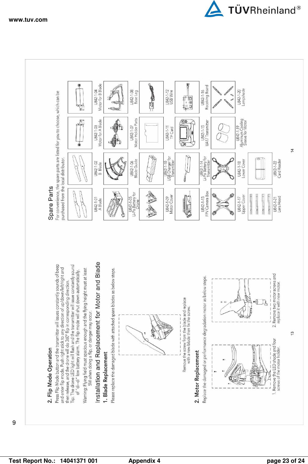 www.tuv.com   Test Report No.:  14041371 001  Appendix 4  page 23 of 24 9   