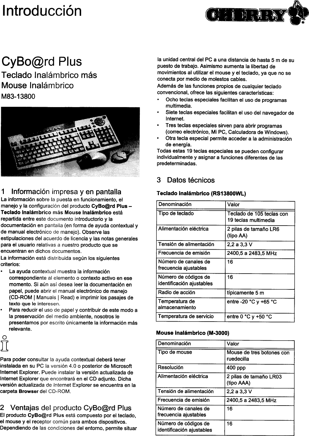 Cherry M 3000 Wireless Mouse User Manual
