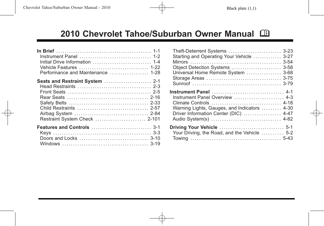 2001 CHEVROLET SUBURBAN OWNERS MANUAL PDF visual data 3