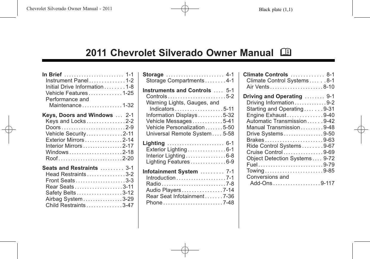 Chevrolet 2011 Silverado 1500 Owners Manual 00 Introduction 1..6