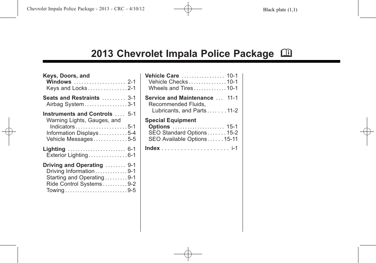 Chevrolet 2013 Impala Owners Manual