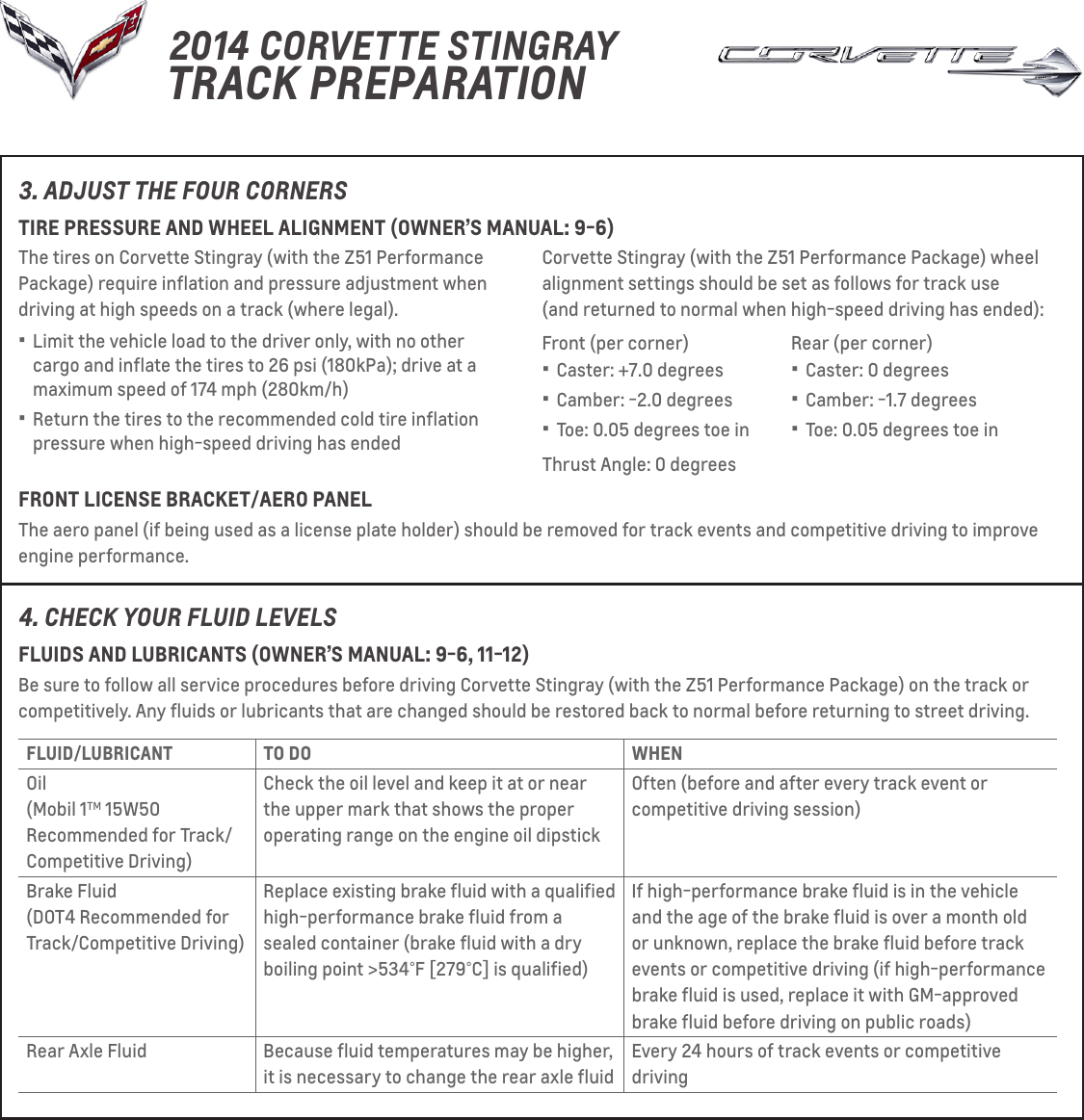 Page 3 of 4 - Chevrolet Chevrolet-2014-Chevrolet-Corvette-Stingray-Users-Guide- Track Prep Guide  Chevrolet-2014-chevrolet-corvette-stingray-users-guide