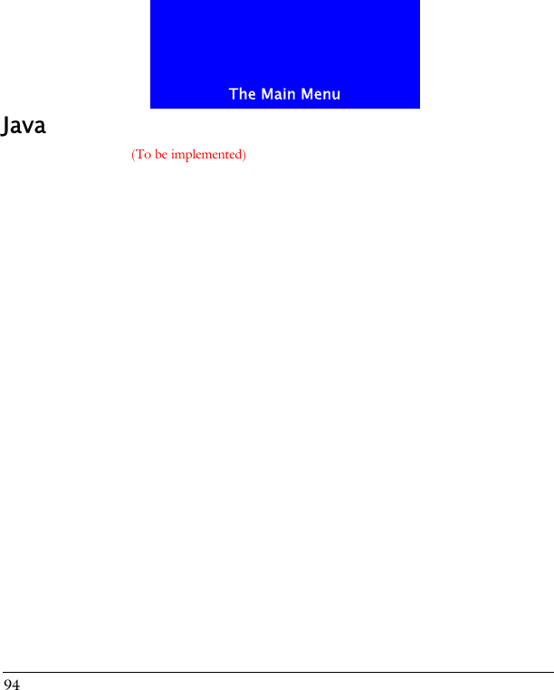 The Main Menu94Java(To be implemented)
