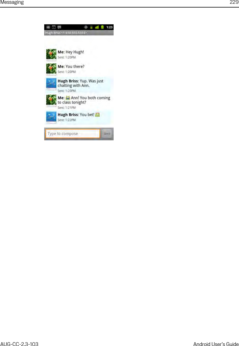 Messaging 229AUG-CC-2.3-103 Android User’s Guide