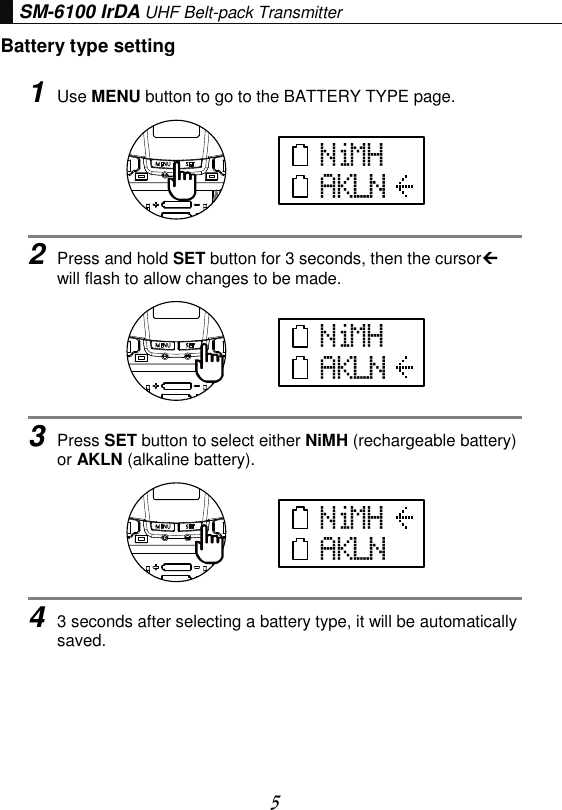 Page 6 of Chiayo Electronics Co SM-6100IRDAB Wireless Beltpack Transmitter User Manual