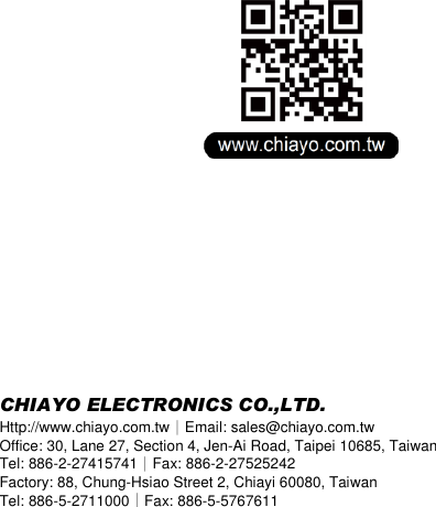 Page 8 of Chiayo Electronics Co SM-6100IRDAB Wireless Beltpack Transmitter User Manual