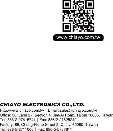 Page 8 of Chiayo Electronics Co SQ-6100IRDAB Wireless Microphone User Manual